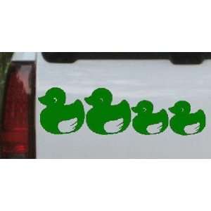Dark Green 12in X 3.5in    Rubber Ducky Family Stick Family Car Window 