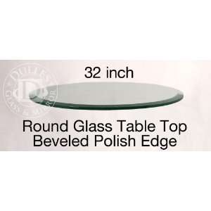  Glass Table Top: 32 Round, 1/2 Thick, Beveled Edge 