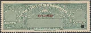 NEW HAMPSHIRE State Revenue Tobacco Tax Stamp SRS NH T12AS s/e  