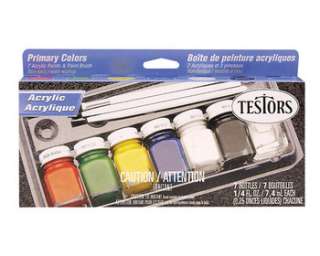 Testors Primary 7 Color Acrylic Paint Set 9155  