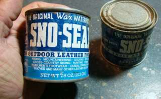 Vintage Original SNO SEAL Waterproofing Wax Tins  