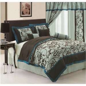  Comforter Set Bedding in a bag, Aqua Blue   King Size: Home & Kitchen