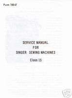 Singer Class 15 Adjusters Service Repair Manual  