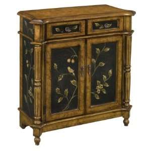  Accent Chest with 2 Doors and 2 Drawers: Brown/Black 