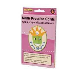 : Brain Blasters Math Practice Cards, Geometry/Measurements, Grades 4 