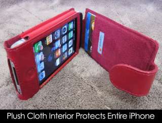 iPhone 4 Red Patent Leather Credit Card ID Wallet Case  