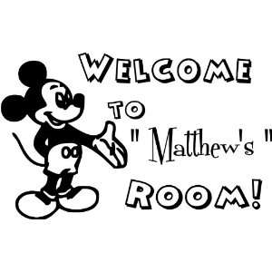 Welcome to CUSTOM NAMES room cute mickey mouse minnie wall quotes 