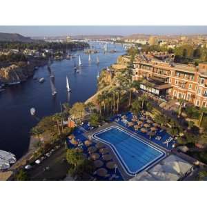  Aswan in Late Afternoon, Old Cataract Hotel in front 