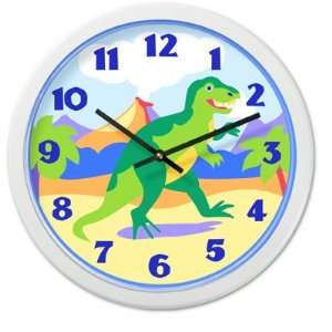  Olive Kids   Dinosaurland Dave Clock (White)