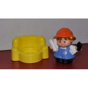 Little People Construction Worker 2002 & Yellow Chair   Replacement 