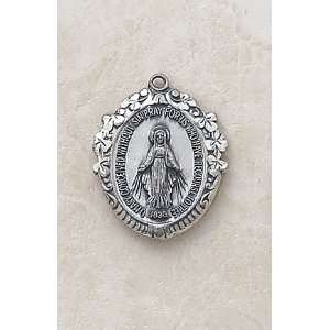   Large Miraculous Ladies Catholic Virgin Mary Devotional Medal Necklace