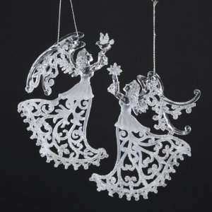   Curled Wing and Dress Angel Christmas Ornaments: Home & Kitchen