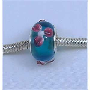   Pink Rose Charm Bead for Troll Biagi Pandora Arts, Crafts & Sewing