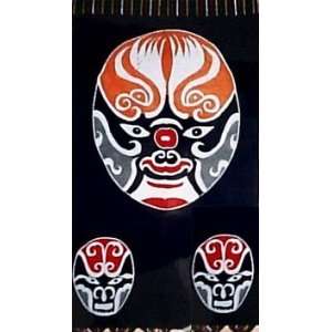 Chinese Batik Fabric Opera Mask Letter Holder:  Kitchen 