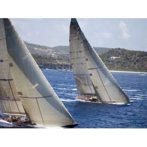  Aerial Photo of J Class Cutters, Antigua Classic Yacht Regatta 