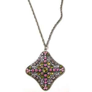 Anne Koplik Designs Sterling Silver Plated Necklace with Pink and 
