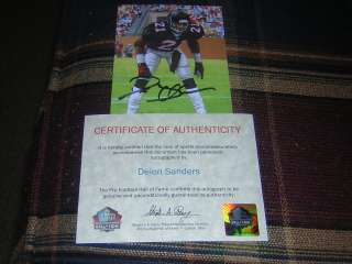   Sanders signed goal line art card w/ coa from the hall of fame  