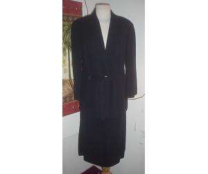 Valentino Roma navy virg. wool belted skirt suit 50/14  