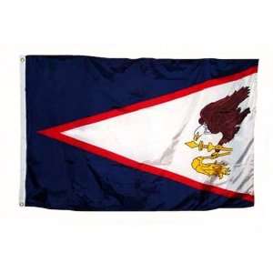  American Samoa 3x5 foot nylon porch flag kit   silver anti 