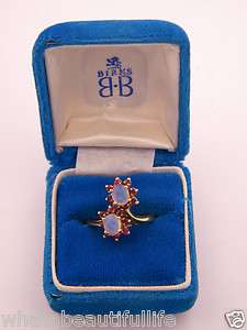 Vintage Antique Birks Crystal Jelly Lavender Opal Ruby14k Ring W/Orig 