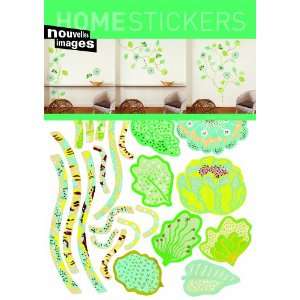  Home Stickers Fleurs Vertes Decorative Wall Stickers
