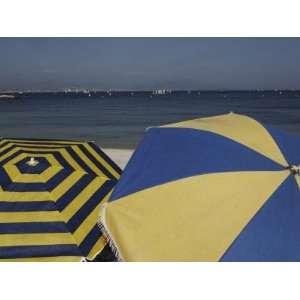  Umbrellas on the Beach, Antibes, Provence Alpes Cote DAzur, France 