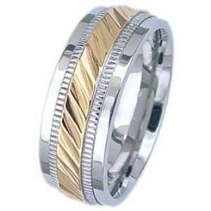  7MM High Polished Stainless Steel Ring With Gold Plated 
