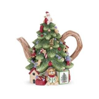 Spode Christmas Tree Sculpted Christmas Tree Shape Teapot 8