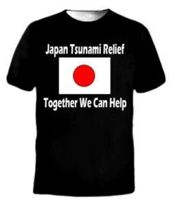 Japan Tsunami Relief Donation Earthquake Flag T Shirt  