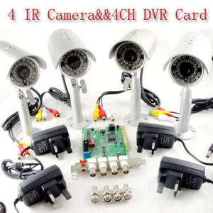 CCTV 4 Cameras DVR Video Surveillance Security System  