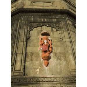  Hindu Temple God on Wall on Banks of the Narmada River 