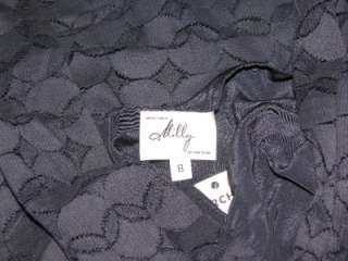 New Milly Alison Geometric Lace Wrap Dress Navy 8  