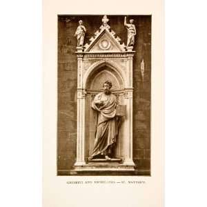  1906 Print Statue St Matthew Ghiberti Michelozza Florence 