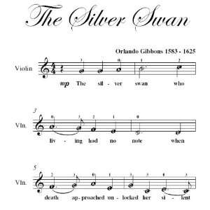   Swan Orlando Gibbons Easy Violin Sheet Music Orlando Gibbons Books