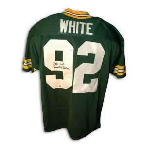 Reggie White Hand Signed Green Bay Packers Throwback Jersey Inscribed 