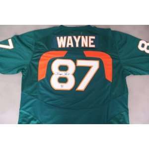  Reggie Wayne Autographed Authentic Miami Hurricanes Jersey w/ Wayne 