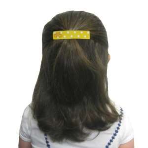 Yellow Cute Polka Dot Barrette with a Small Bow