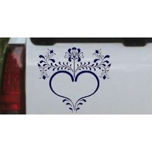  Heart with Flowers And Vines Car Window Wall Laptop Decal 