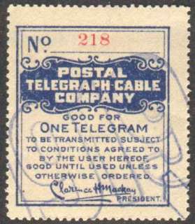 Postal Telegraph Cable Co. Stamp Scott 15T49A  