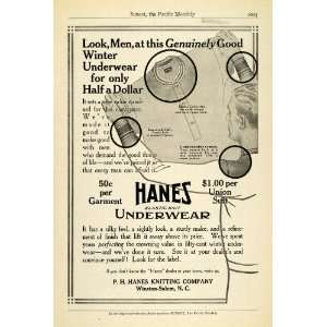  1914 Ad P. H. Hanes Knitting Underwear Winston Salem Union 