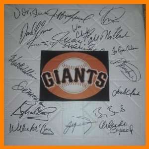  San Francisco Giants Legends Signed Logo Base   Game Used 