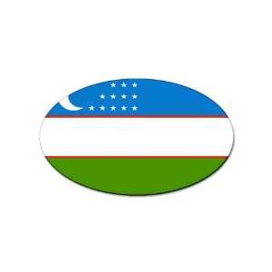  Uzbekistan Flag oval sticker 