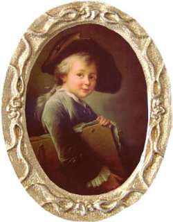 AMERICAN COLONIAL BOY Dollhouse Picture Miniature Art  