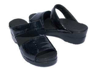 New Sanita Original Croco Sandals Black 41 10 $120  