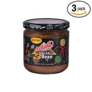 Arriba Party Dips Salsa and 3 Bean Party Dip, 16 Ounce Jars (Pack of 