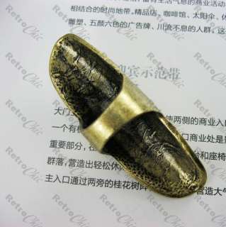 BIG full finger KNUCKLE joint ARMOUR RING vintage brass PUNK/URBAN 