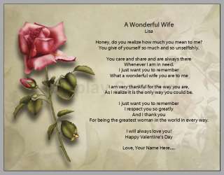   Poem Print   Great Anniversary, Wedding, or Valentines Day Gift  
