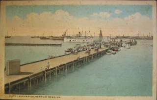 NEWPORT NEWS VA Old Dominion Pier c1920 Postcard  