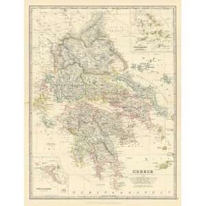  Johnston 1885 Antique Map of Greece