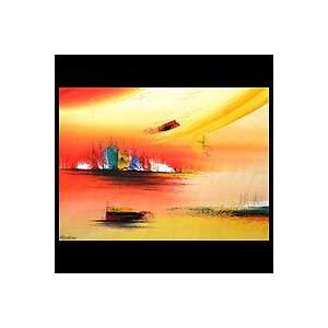  NOVICA Surrealist Painting   Marine Sunset